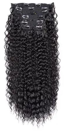 FASHIONDO NATURALWAY Synthetic 7Pcs Clip Ins Water Wave 20